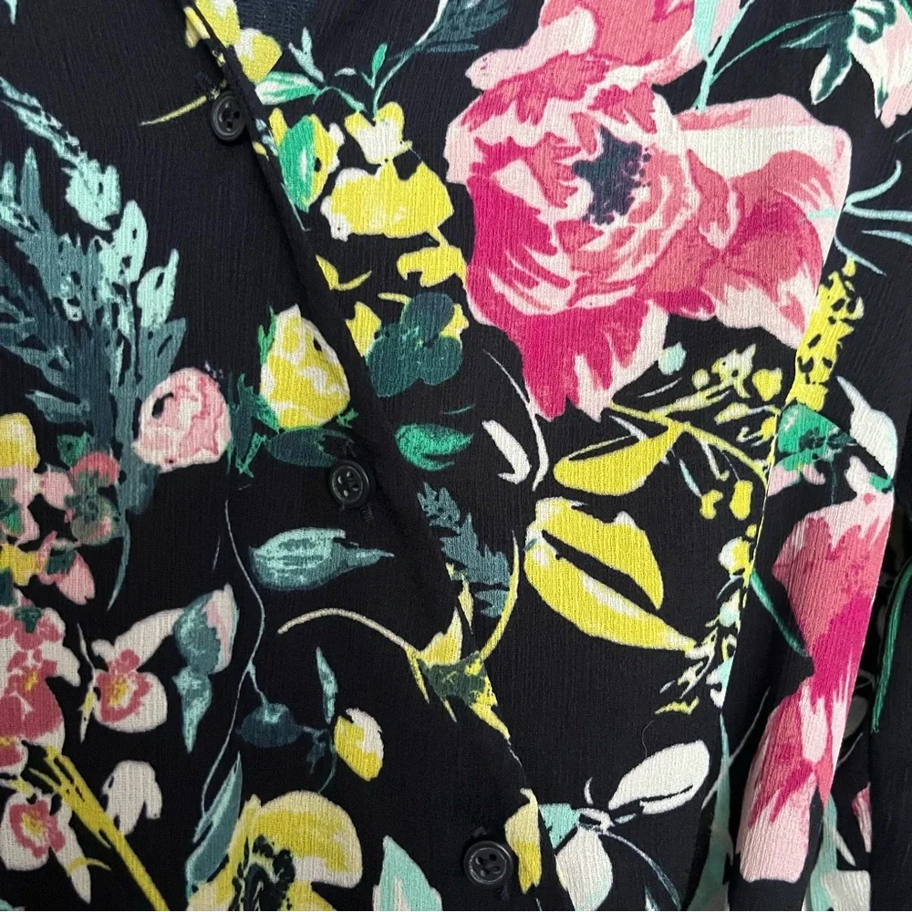 VERO MODA | Floral Asymmetrical Button Wrap Dress Sz S - Picture 5 of 7
